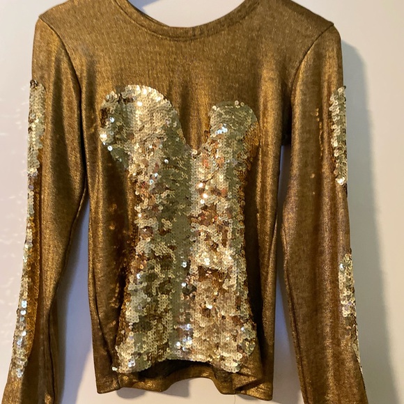 DISCOUNT UNIVERSE GOLD Indie Sleeze mermaid top L - old skool DU vintage - Picture 4 of 7